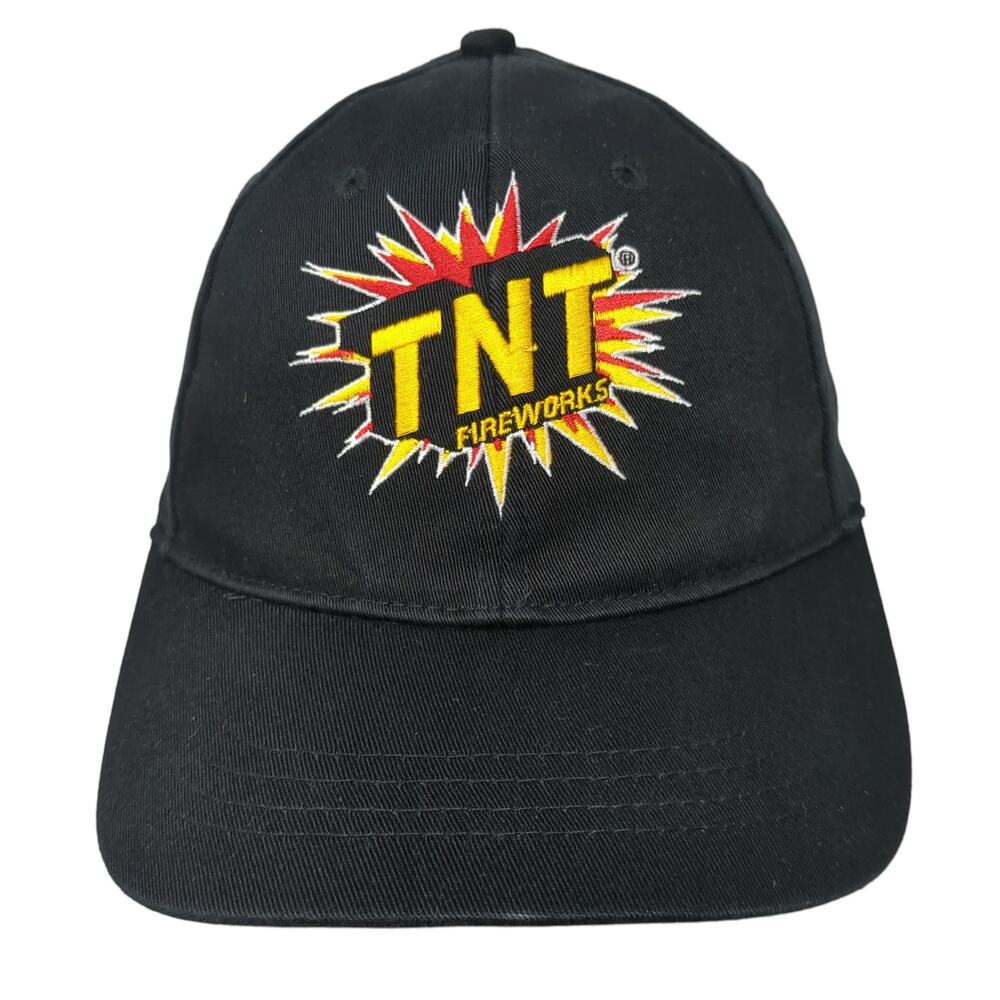 TNT Fireworks Fitted Baseball Cap Black Medium Embroidered Vented Holes 6 Panel